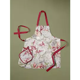 Кухонный комплект (фартук + прихватка + прихватка-рукавица) "Душистый пион"