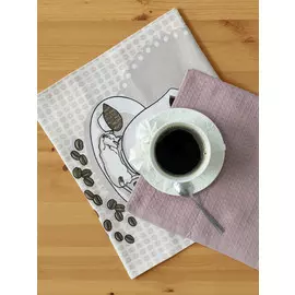 Кухонный комплект (махровое + вафельное полотенце) "Кофейное утро"