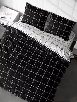 Постельное белье Grid paper black