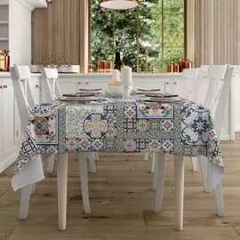 Скатерть рогожка "Азулежу"