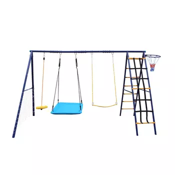 Комплекс уличный игровой с воротами UNIX Line 7 в 1 Blue