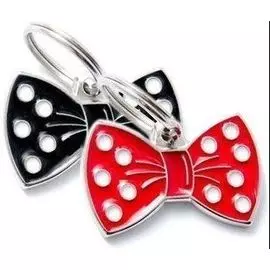 Адресник My Family Charms Бантик для животных (3 см, Красный)