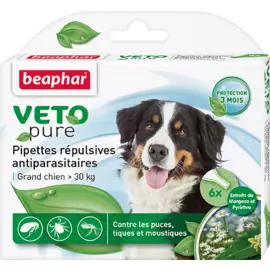 БиоКапли Beaphar Veto pure от блох и клещей для собак крупных пород (6 пипеток)