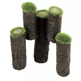 Декоративная композиция ArtUniq Mossy Logs Брёвна со мхом из пластика (11 x 6 x 12 см)