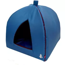 Дом вигвам Zooexpress "Морская" для животных (46 х 46 х 42 см, Синий/красный)