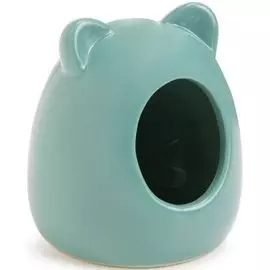 Домик Beeztees керамический для грызунов (9х9х11 см, Зеленый)