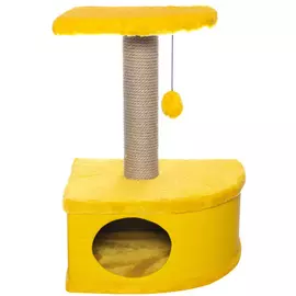 Домик-когтеточка Yami-Yami Конфетти угловой желтый для кошек (49 х 37 х 70 см, Желтый)