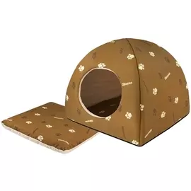 Домик мягкий Дарэлл "ЮРТА" с подушкой для животных (36 х 36 х 35 см, Коричневый)