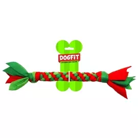 Грейфер Dogfit из флиса канатик для собак (33 см, Красный с зеленым)