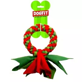 Грейфер Dogfit из флиса колечко для собак (18 см, Красный с зеленым)