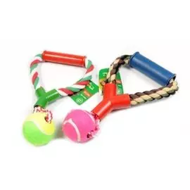 Грейфер Triol XJ0105 Веревка с ручкой и мячом разноцветная для собак (25 см, )