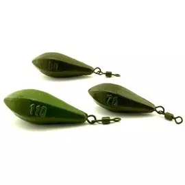 Грузило Кегля с вертлюгом зеленого цвета (110 г)