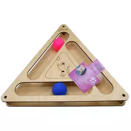 Игровой комплекс Glory Life Треугольник с шариками для кошек (32 х 28 х 3,6 см)