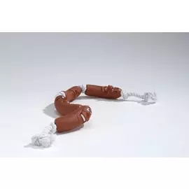 Игрушка Beeztees 4 Сосиски на верёвке для собак (25см, коричневый)