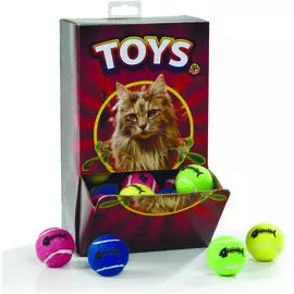 Игрушка Beeztees Мяч теннисный с колокольчиком для кошек (4см, в ассортименте)