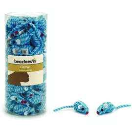 Игрушка Beeztees Мышь веревочная для кошек (5см, голубой)