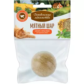 Игрушка Деревенские лакомства мятный шар календула, корень солодки для кошек (22 г)