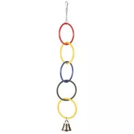 Игрушка для птиц Trixie кольца с колокольчиком на цепочке (4,5 см/25 см)