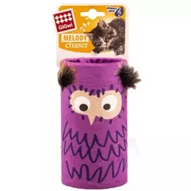 Игрушка GiGwi 75355 Сова цилиндр дразнилка с хвостиком на резинке со звуковым чипом для кошек (22 см)