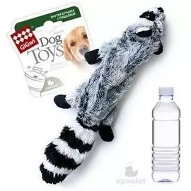 Игрушка GiGwi Dog Toys Шкурка енота с бутылкой пищалкой (52 см, )