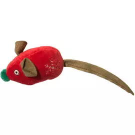Игрушка Gigwi Кристмас Мышка со звуковым чипом для кошек (8 см, Красный)