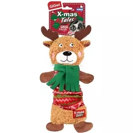 Игрушка Gigwi Кристмас Олень с пищалкой для собак (35 см, Коричневый)