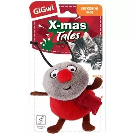 Игрушка Gigwi Кристмас Сверчок со звуковым чипом для кошек (10 см, Красный)
