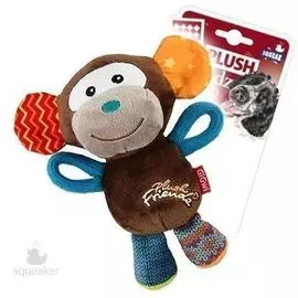 Игрушка GiGwi Plush Friendz Обезьянка с пищалкой (16 см, )