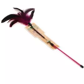 Игрушка Homecat Дразнилка с цветными перьями на пружине с колокольчиком №2 для кошек (59 см, )