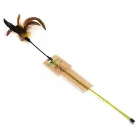 Игрушка Homecat Дразнилка с цветными перьями на пружине с колокольчиком для кошек (73 см, )