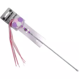 Игрушка Homecat Silver Series дразнилка с помпонами для кошек (40 см, Сиреный)