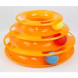 Игрушка Homecat трек пластиковый трехэтажный с мячиками для кошек (24,5 х 12 см)