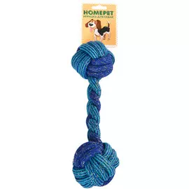 Игрушка Homepet Seaside гантель из каната сине-голубая для собак (Ø 6 см х 25 см, Синий)