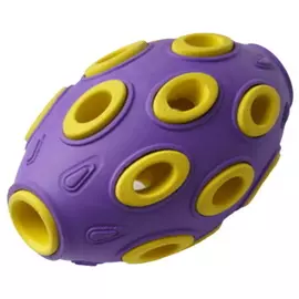 Игрушка Homepet Silver Series мяч регби фиолетово-желтый для собак (7,6 x 12 см, Фиолетово-желтый)