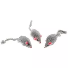 Игрушка Каскад Мышь цветная короткий мех для кошек (3 шт: 5 см, В Ассортименте)