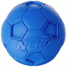 Игрушка Nerf Мяч футбольный пищащий для собак (6 см, Синий красный)