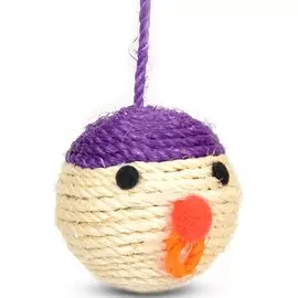 Игрушка Triol Мяч-мордашка сизаль для кошек (6,5 см, Случайный цвет)