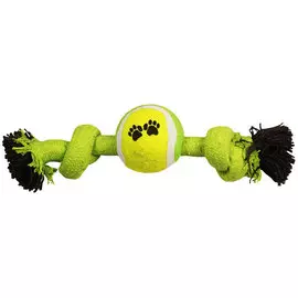 Игрушка Triol "Веревка-канат, 2 узла и мяч" для собак (230 мм, Веревка-канат, 2 узла и мяч)