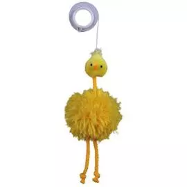 Игрушка Trixie "Цыплёнок с колокольчиком" на резинке для кошки (20 см)