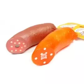 Игрушка Зооник Сарделька для собак (12,5 см, В заказе будет случайный цвет)