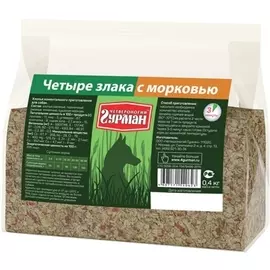 Каша Четвероногий Гурман 4 Злака для собак (400 г, С морковью)