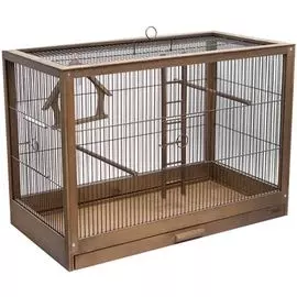 Клетка Дарэлл Ретро, деревянная для птиц (71 x 33,5 x 51 см, Палисандр)