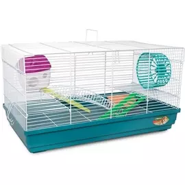 Клетка Triol 1403 для грызунов (Д 58 х Ш 32 х В 32 см, Белая решетка/бирюзовый поддон)