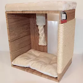 Когтеточка-комплекс Pet Choice подушками бежевая для кошек (50 x 35 x 60 см, Бежевый)