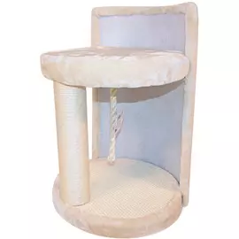 Когтеточка-лежак Pet Choice с игрушкой кремовая для кошек (40 x 40 x 50 см, Кремовый)