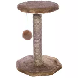 Когтеточка Yami-Yami с полкой коричневая джут для кошек (49 см, Коричневый)
