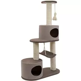 Комплекс-когтеточка Дарэлл Хайтек 4-х уровневый с 2-мя домиками и гамаком, рогожка, джут беленый для кошек (72 х 36 х 127 см,)