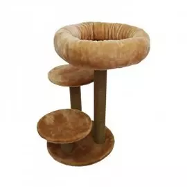 Комплекс Zooexpress 3 зонтика с лежанкой, меховой однотонный для кошек (59 х 59 х 71 см, в ассортименте)