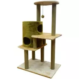 Комплекс Zooexpress Цилиндр многоуровневый 8 когтеточек, меховой однотонный для кошек (50 х 80 х 144 см, В ассортименте)