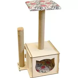 Комплекс Zooexpress Дом кубик два столбика для кошек (34 х 44 х 81 см)